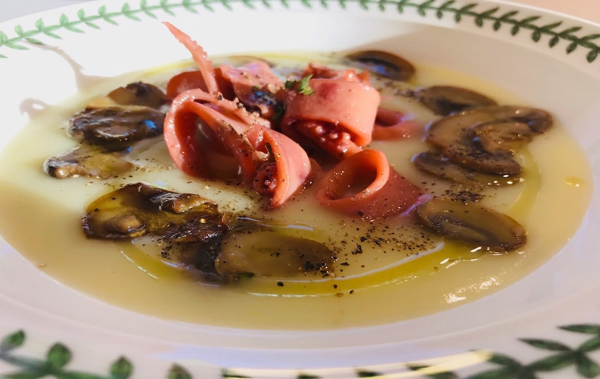 Crema di patate mari e monti: totani e funghi!